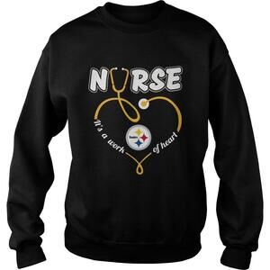 Nurse Love Steelers Its A Work Of Heart Sweatshirt